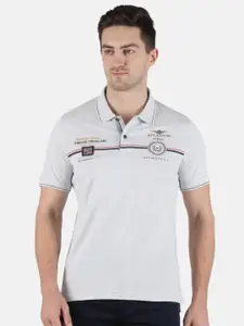 Monte Carlo Typography Printed Polo Collar Slim Fit T-shirt