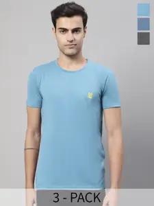 MACK JONNEY Pack Of 3 Round Neck Regular Fit Cotton Casual T-Shirt