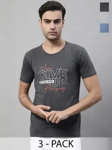 MACK JONNEY Pack Of 3 Printed Round Neck Cotton T-shirts