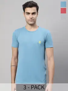 MACK JONNEY Pack Of 3 Typography Printed Cotton T-shirts