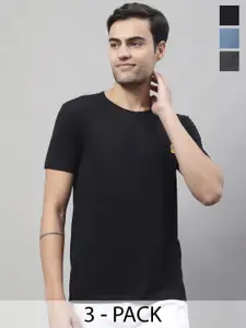 MACK JONNEY Pack Of 3 Typography Printed Cotton T-shirts