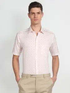 Arrow Micro Ditsy Self Design Pure Cotton Casual Shirt