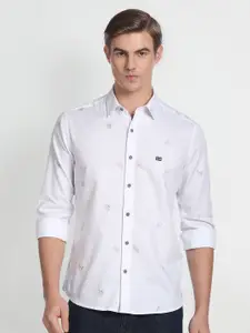 Arrow Sport Micro Ditsy Printed Slim Fit Spread Collar Pure Cotton Casual Shirt
