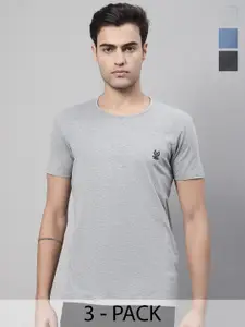 MACK JONNEY Pack Of 3 Typography Printed Cotton T-shirts