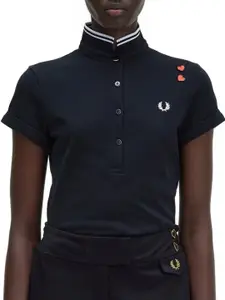 Fred Perry High Neck Cotton T-Shirt