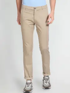 Arrow Sport Mid-Rise Slim Fit Plain Cotton Chinos Trousers