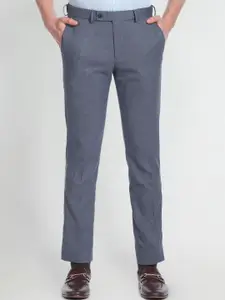 Arrow Men Mid-Rise Patterned Dobby Autoflex Trousers