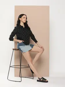 encore by INVICTUS Polka Dot Printed Long Sleeves Casual Shirt