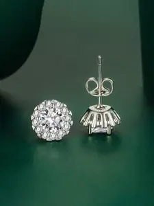 Designs & You Silver-Plated Contemporary Cubic Zirconia Studs Earrings