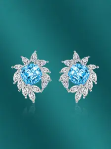 Designs & You Silver-Plated CZ Studded Studs Earrings