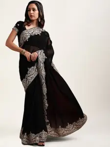 kasee Ethnic Motifs Sequinned Embroidered Saree