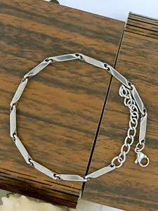 NAKABH Men 2 Silver-Plated Link Bracelets