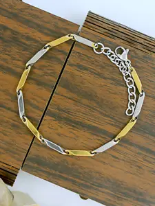 NAKABH Men Set Of 2 Gold-Plated Link Bracelets