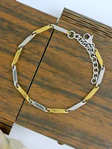 NAKABH Men Set Of 2 Gold-Plated Link Bracelet