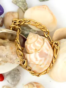 NAKABH Men Set Of 2 Gold-Plated Link Bracelet