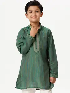 Ramraj Boys Mandarin Collar Thread Work Straight Kurta