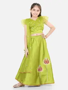 BownBee Girls Sequinned Detailed V-Neck Lehenga & Blouse With Dupatta
