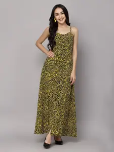 aayu Floral Printed Shoulder Straps Smocked Maxi Dress