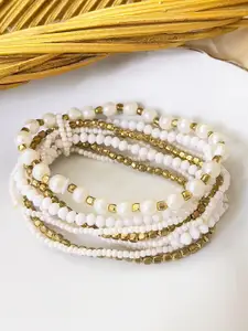 Ayesha Women Meenakari Multilayered Elastic Boho Bracelet