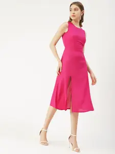 Moomaya Round Neck Cut-Out Detailed A-Line Dress