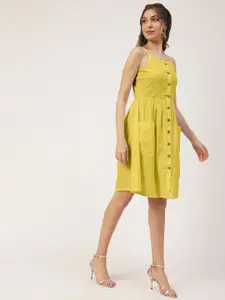 Moomaya Shoulder Straps Fit & Flare Dress