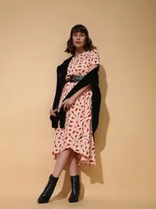 Vero Moda Floral Printed A-Line Midi Dress