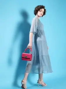 Vero Moda Self Design A-Line Midi Dress
