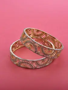 The Pari Set Of 2 Silver-Plated AD-Studded Bangles