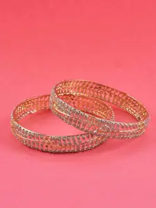 The Pari Set Of 2 Gold-Plated AD-Studded Bangles