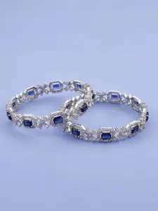 The Pari Set Of 2 Silver-Plated AD Studded Bangles