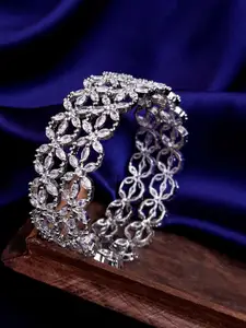 The Pari Set Of 2 Silver-Plated AD-Studded Bangles