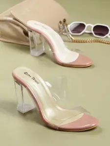 Retro Walk Open Toe Block Heels