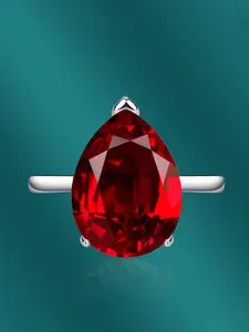 Designs & You Silver-Plated Cubic Zirconia-Studded Adjustable Finger Rings