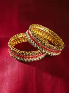 The Pari Set Of 2 Gold-Plated Kundan-Studded Bangles