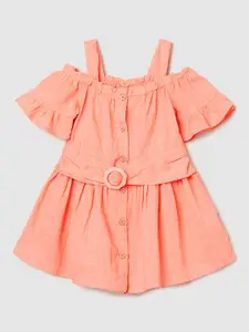 max Infants Cold-Shoulder Pure Cotton A-Line Dress