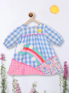 Nauti Nati Infants Checked Pure Cotton A-Line Dress