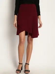 Marie Claire Maroon A-Line Knee Length Skirt
