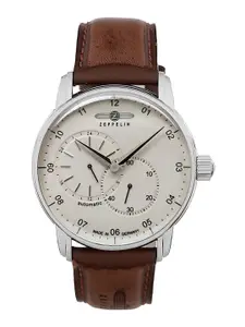 ZEPPELIN Men Leather Textured Straps Analogue Automatic Motion Powered Watch 86625