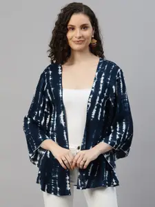 DEEBACO Tie & Dyed Open Front Shrug