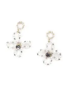 ODETTE Gold-Plated Classic Stone Studded & Beaded Drop Earrings