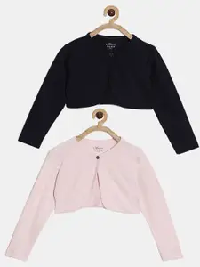 Kryptic Girls Pack Of 2 Crop Pure Cotton Open Front Shrug