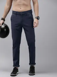 The Roadster Life Co. Men Textured Chinos Trousers