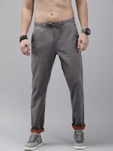 The Roadster Life Co. Men Casual Trousers With Drawstring Closure