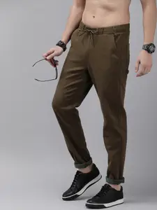The Roadster Life Co. Men Casual Trousers With Drawstring Closure