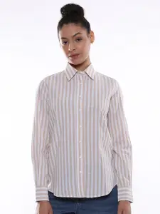 Gazillion Vertical Stripes Striped Spread Collar Comfort Cotton Casual Shirt