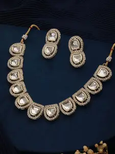 Priyaasi Gold-Plated Kundan-Studded Necklace & Earrings