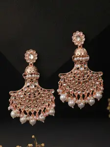 Priyaasi Rose Gold-Plated Contemporary Drop Earrings