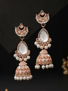 Priyaasi Rose Gold-Plated Dome shaped Jhumkas