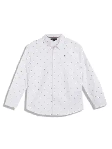 Tommy Hilfiger Boys Geometric Printed Spread Collar Opaque Cotton Casual Shirt