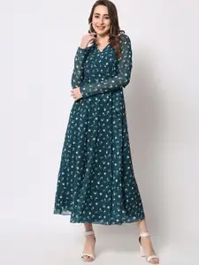 KALINI Floral Printed Fit & Flare Maxi Dress